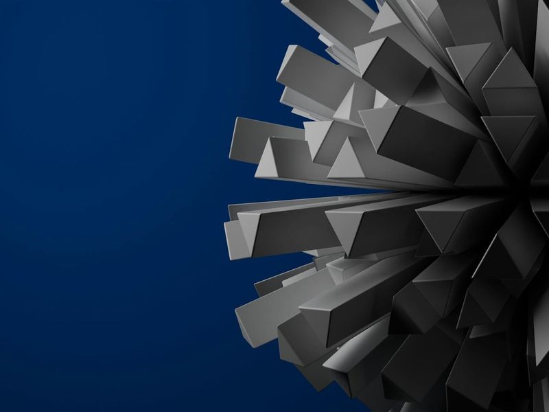 Futuristic abstract geometric shapes representing balance